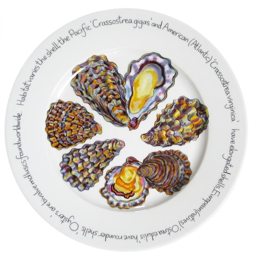 Oysters 30cm Flat Rimmed Plate