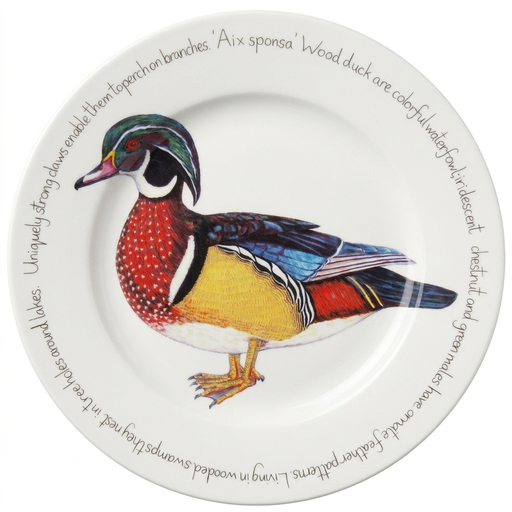 Wood Duck 30cm Flat Rimmed Plate