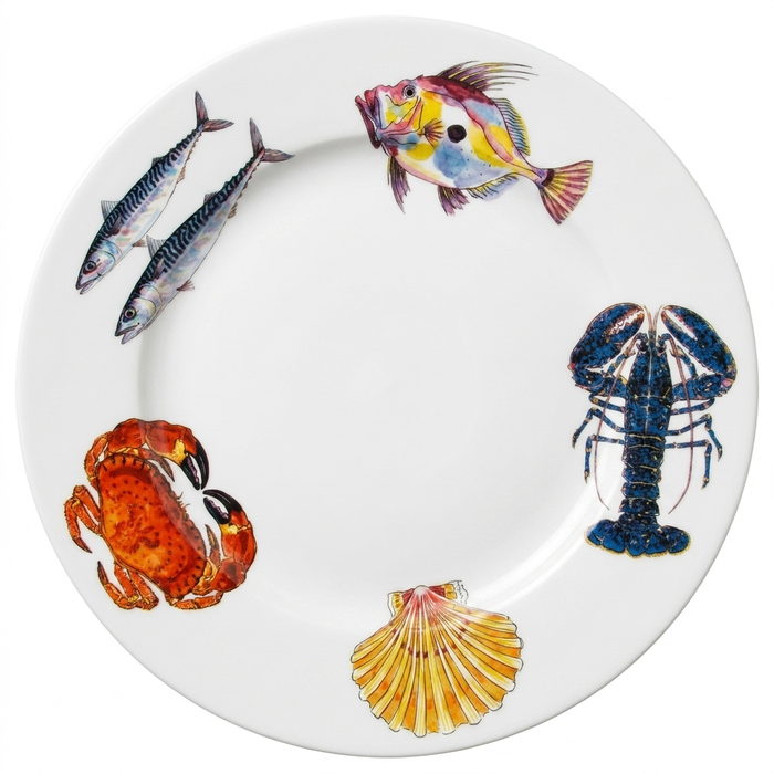 Fish & Shellfish 30cm Flat Rimmed Plate