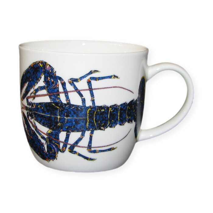 Blue Lobster Mug (medium round sided)