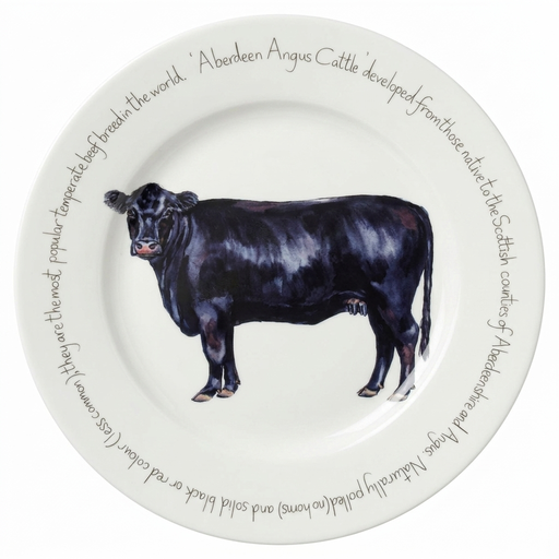 Aberdeen Angus Cow 30cm Flat Rimmed Plate
