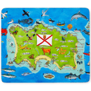 Jersey Island Map in the Channel Islands Tablemat (made to order)