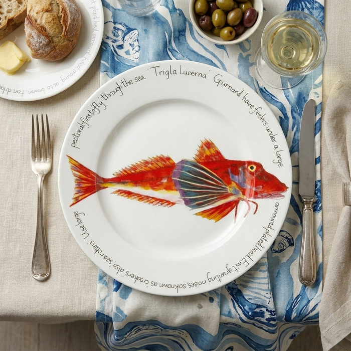 Gurnard 30cm Flat Rimmed Plate styled on the table