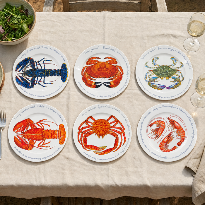 Crustacean Large Dinner Plate Set of 6 by Richard Bramble