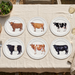 Cattle Breeds Large Dinner Plate Set of 6 by Richard Bramble