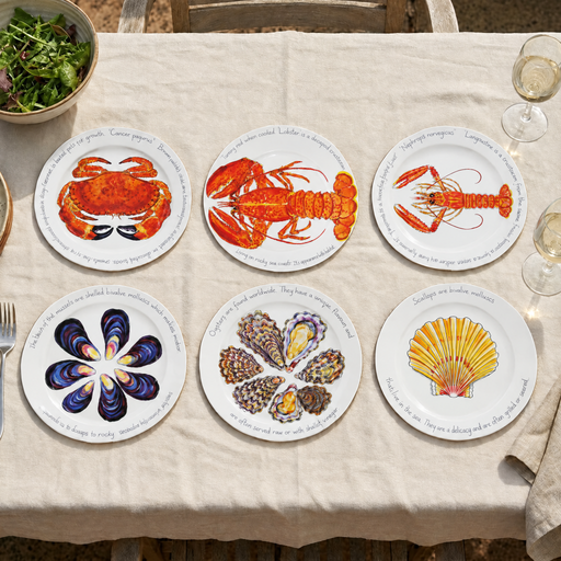 Fruits de Mer Large Dinner Plate Set of 6 by Richard Bramble