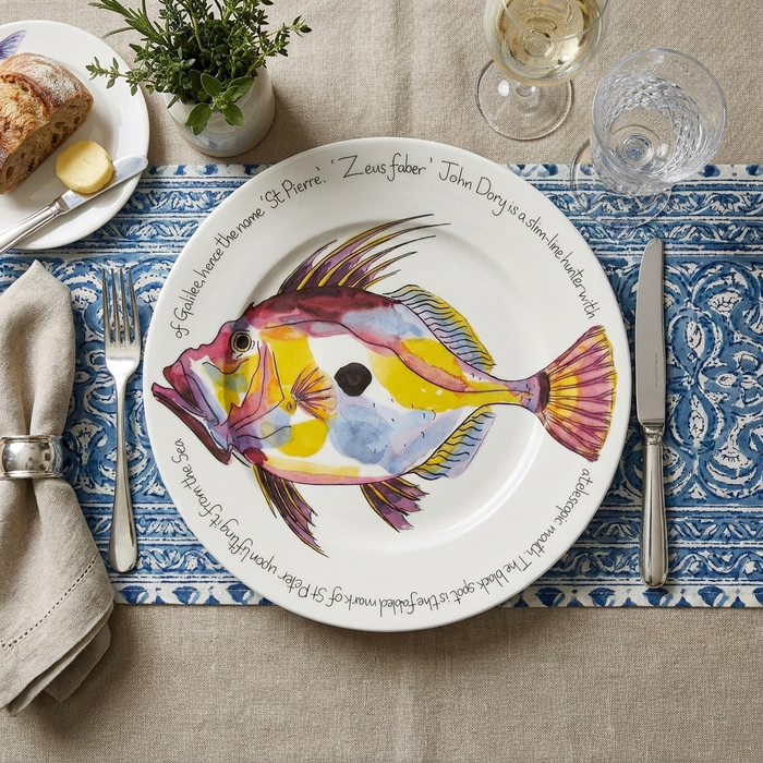 John Dory 30cm Flat Rimmed Plate styled on the table