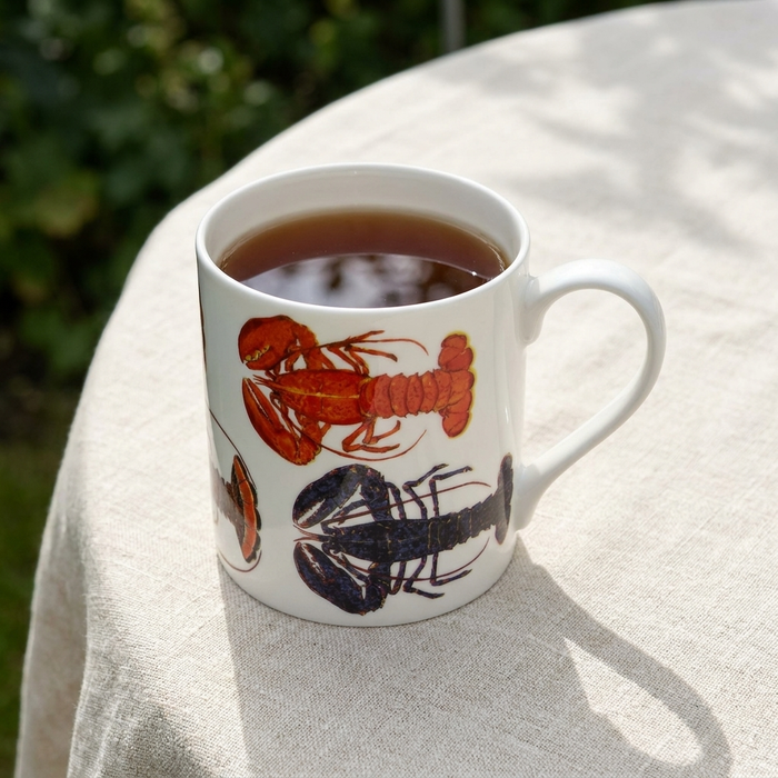 Lobsters Mug (large size) styled on the table