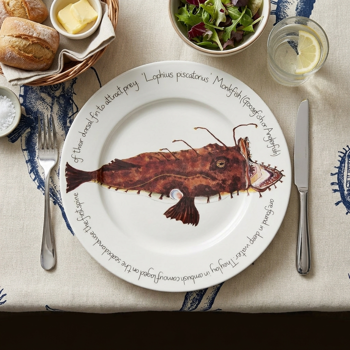 Monkfish 30cm Flat Rimmed Plate styled on the table