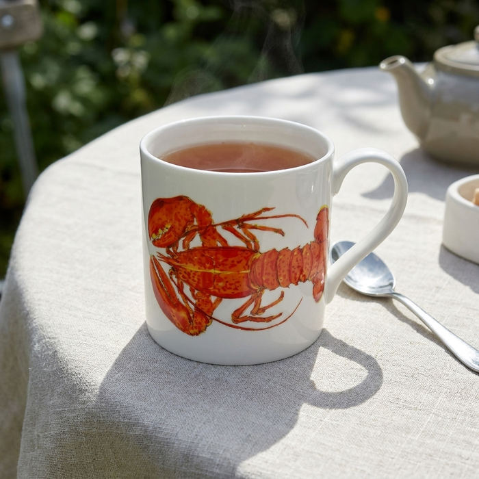Red Lobster Mug (large size) styled on the table