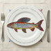 Arctic Grayling Trout 30cm flat rimmed plate lifestyle image