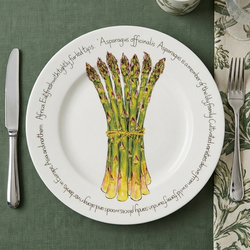 Asparagus 30cm flat rimmed plate lifestyle image