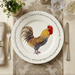Cockerel & Rooster 30cm flat rimmed plate lifestyle image