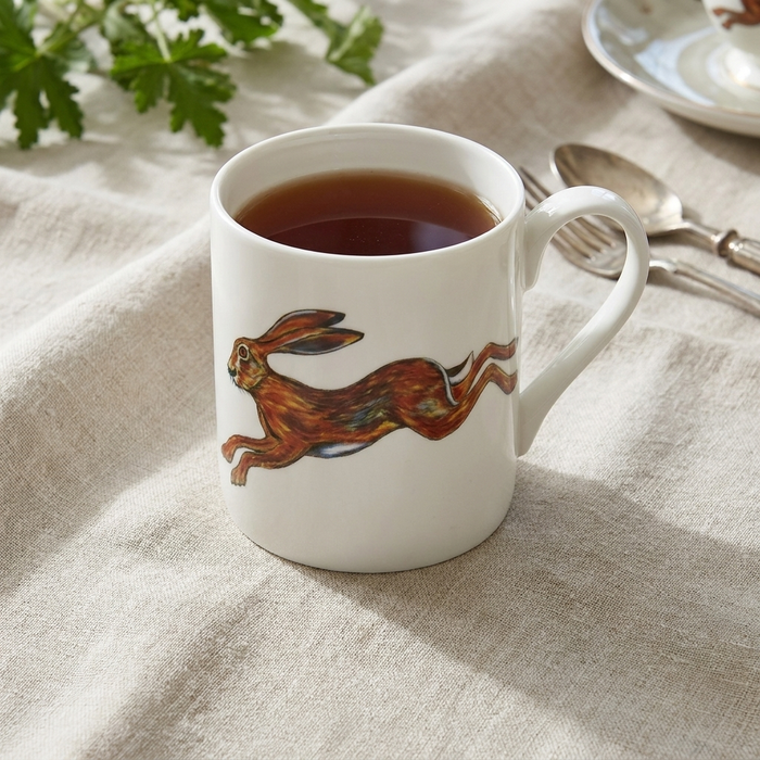 Hare Mug (medium straight sided) styled on the table