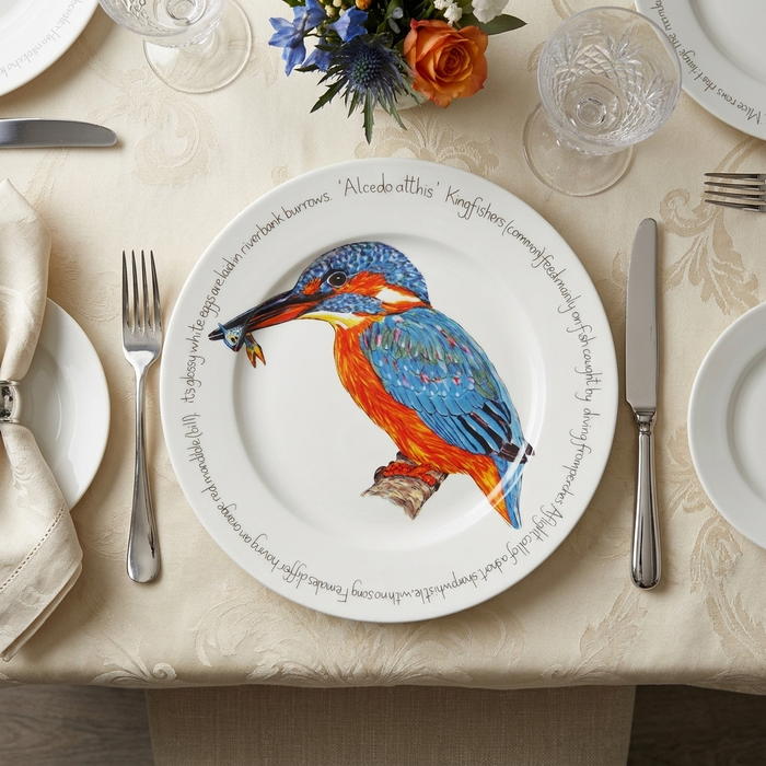 Kingfisher 30cm Flat Rimmed Plate styled on the table