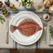 Plaice 30cm flat rimmed plate lifestyle image