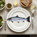 Sea Trout 30cm flat rimmed plate lifestyle image