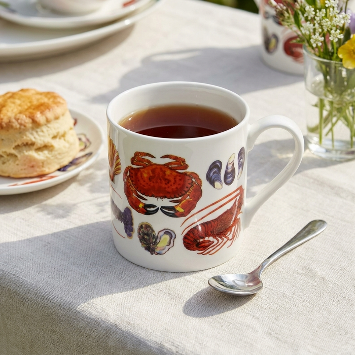 Shellfish Mug (large size) styled on the table