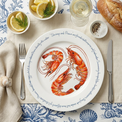 Shrimp & Prawn 30cm flat rimmed plate lifestyle image