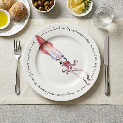 Squid 30cm flat rimmed plate lifestyle image