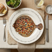 Turbot 30cm flat rimmed plate lifestyle image