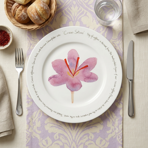 Saffron 30cm flat rimmed plate lifestyle image