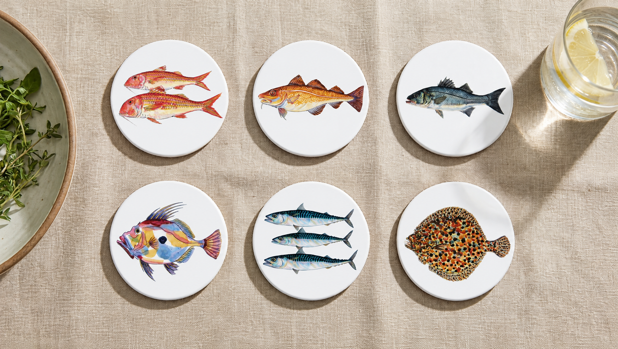 Sea Fish Coaster Set lifestyle