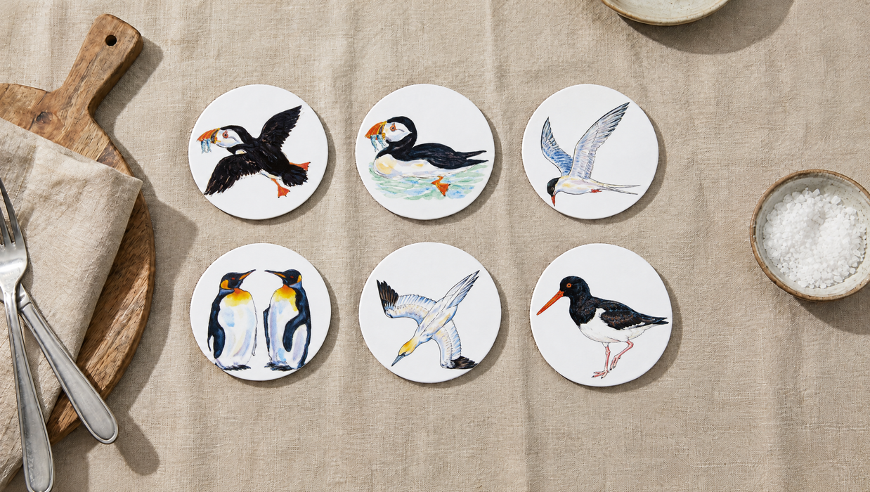Seabirds Coaster Set lifestyle