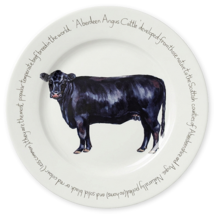 Cattle Breeds Large Dinner Plate Set of 6