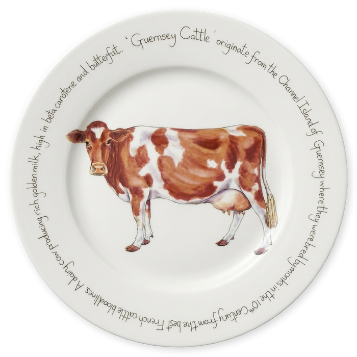 Cattle Breeds Large Dinner Plate Set of 6