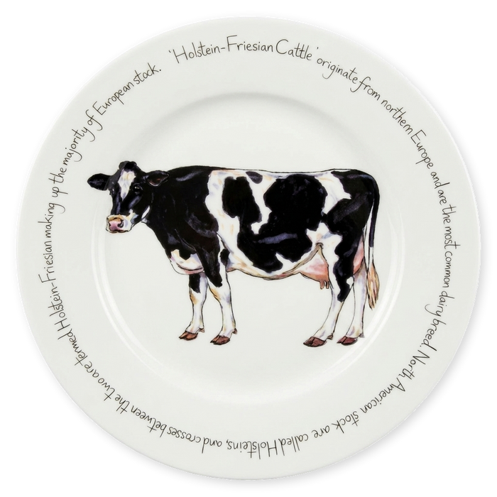 Cattle Breeds Large Dinner Plate Set of 6 table setting