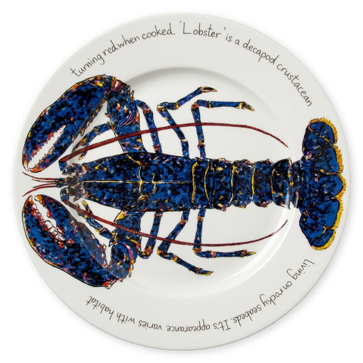 Blue Lobster 30cm flat rimmed plate