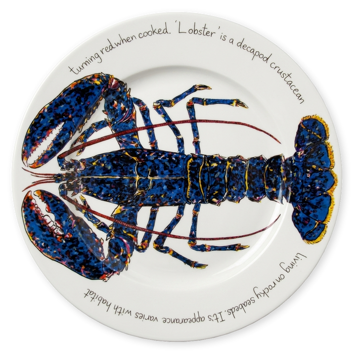 Blue Lobster 30cm flat rimmed plate