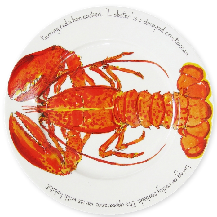 Red Lobster 30cm flat rimmed plate