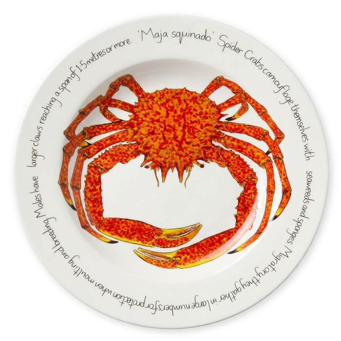 Spider Crab 30cm flat rimmed plate