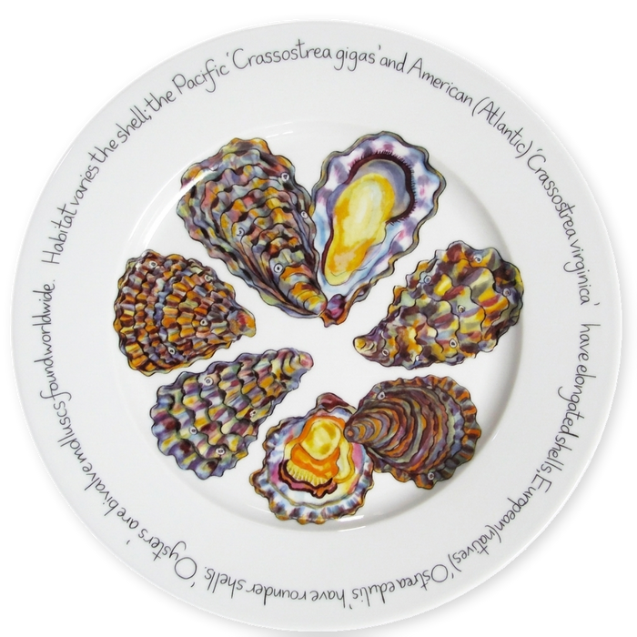 Oysters 30cm flat rimmed plate