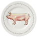 Large White Pig 30cm flat rimmed plate