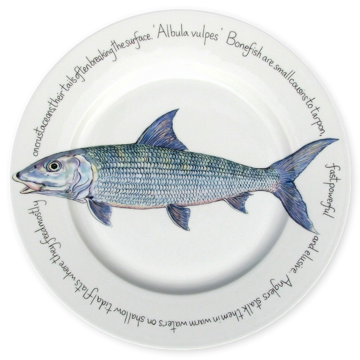 Bonefish 30cm flat rimmed plate
