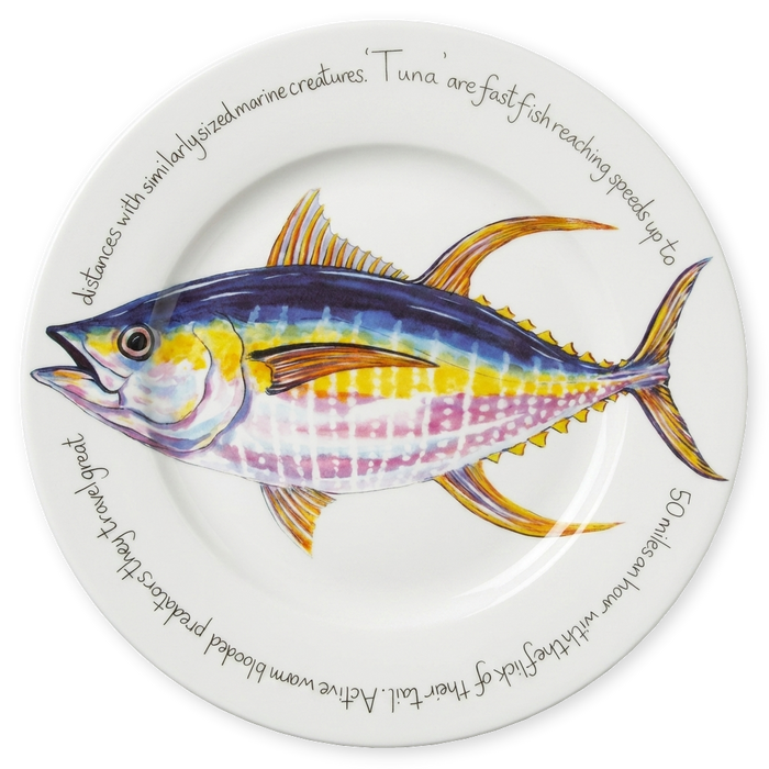 Yellowfin Tuna 30cm flat rimmed plate