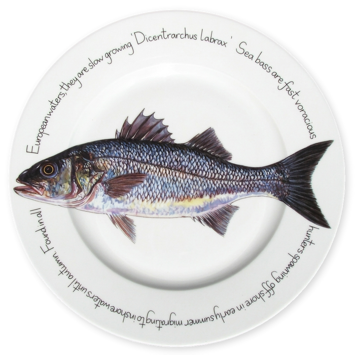 Sea Fish Large Dinner Plate Set of 6 table setting