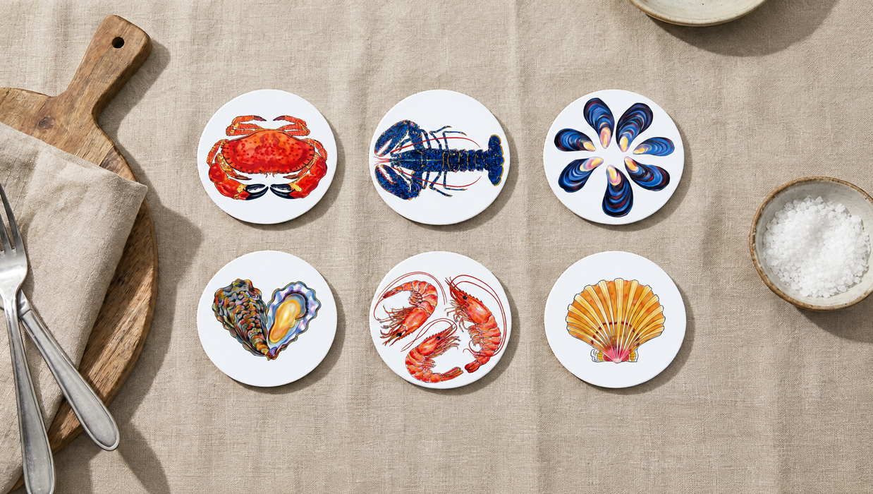 Shellfish Coaster Set lifestyle