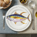 Yellowfin Tuna 30cm flat rimmed plate lifestyle image