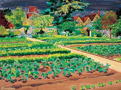 Le Manoir Aux Quat Saisons Vegetable Kitchen Garden, Raymond Blanc artist print by Richard Bramble