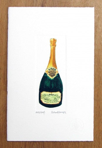 Krug Clos du Mesnil champagne bottle artist print