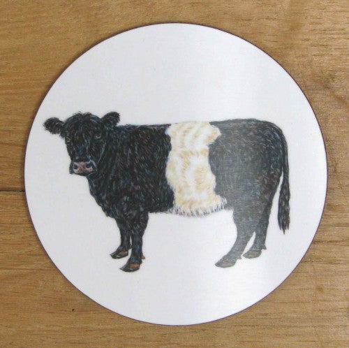 Richard Bramble Belted Galloway Cow Coaster