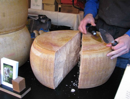 Parmesan Cheese (a piece of) styled on the table