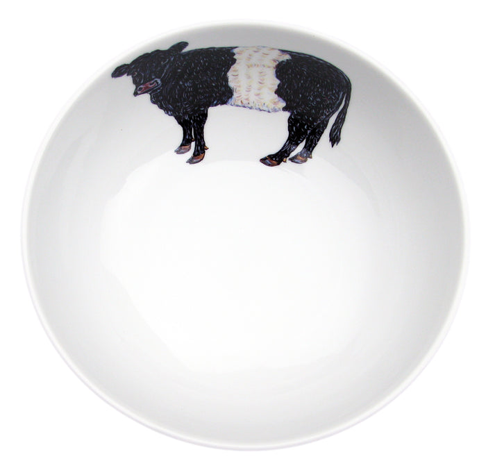 Belted Galloway Cow 16cm Bowl styled on the table