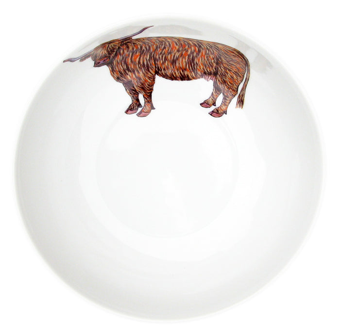 Highland Cow 16cm Bowl styled on the table