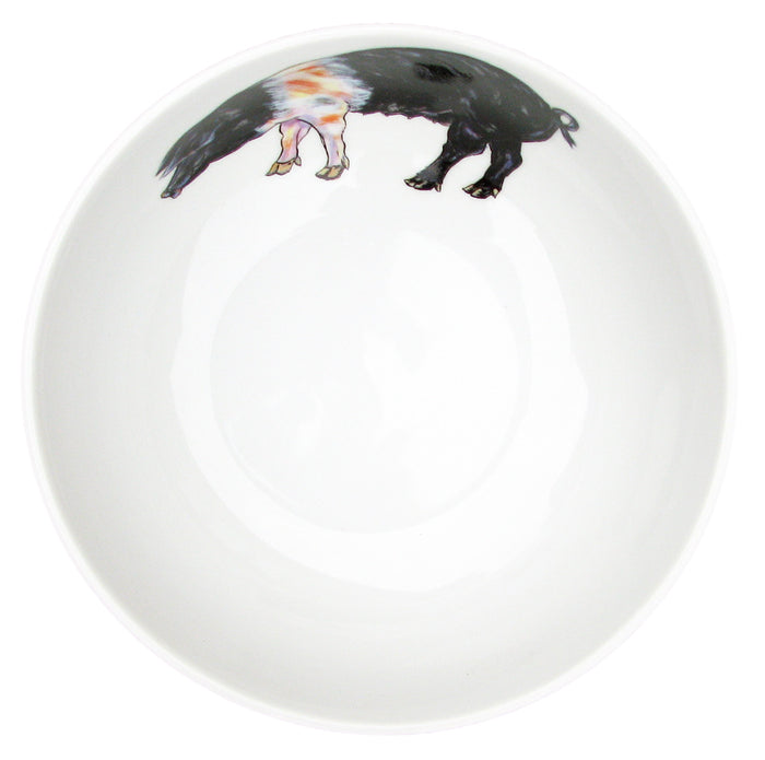 Saddleback Pig 16cm Bowl styled on the table