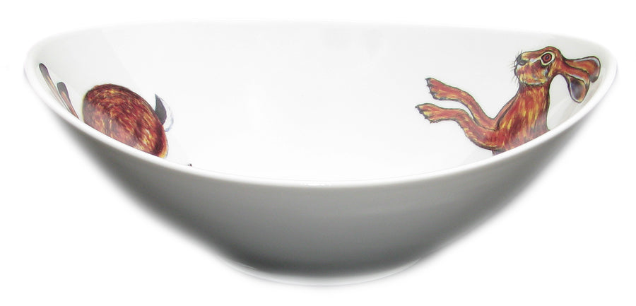 Hares 18cm Oval Bowl